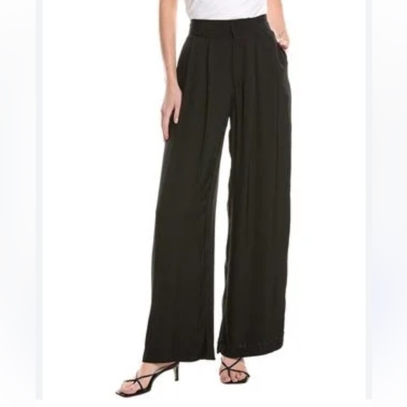 Jason Wu Wide Leg Pleated Trousers in Black - Picture 2 of 13